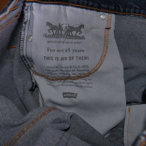 Levis 514 Mens Size 41x31 Regular Fit Jeans Straight Leg Dark Wash Stretch Denim - Picture 7 of 10